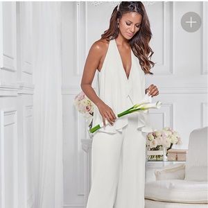 NWOT Venus white chiffon jumpsuit